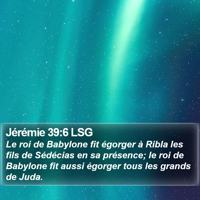 Jérémie 39:6 LSG Bible Study