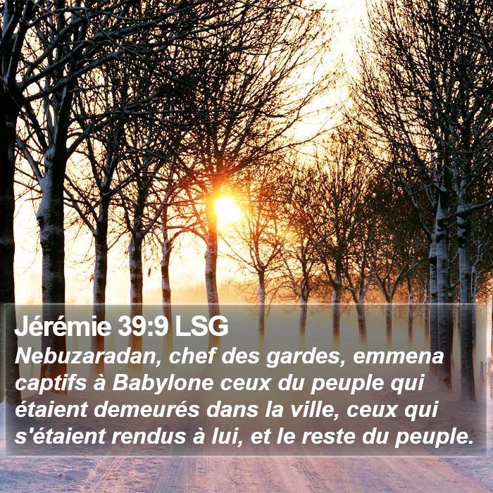 Jérémie 39:9 LSG Bible Study