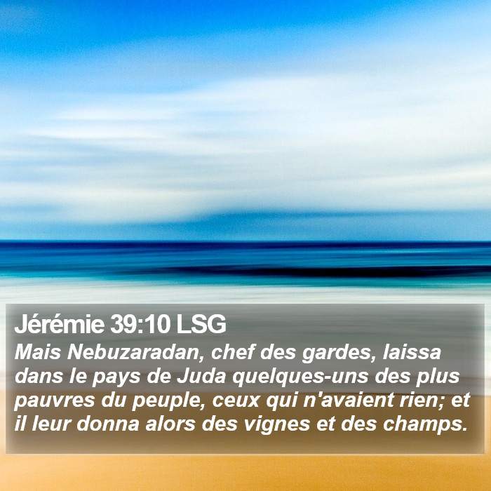 Jérémie 39:10 LSG Bible Study