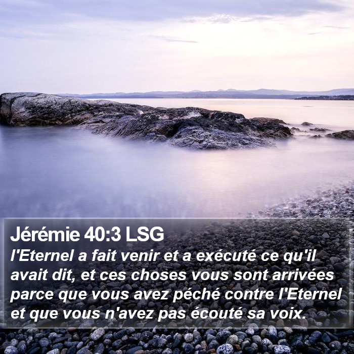 Jérémie 40:3 LSG Bible Study