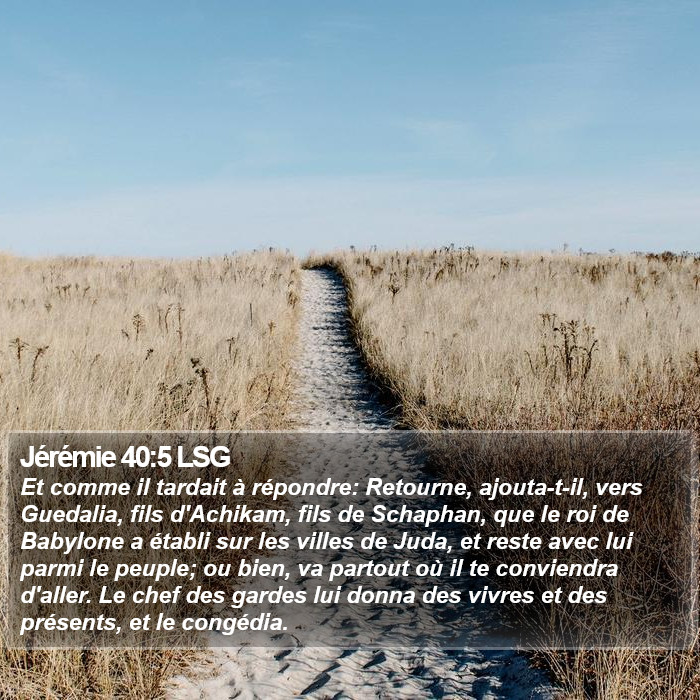 Jérémie 40:5 LSG Bible Study