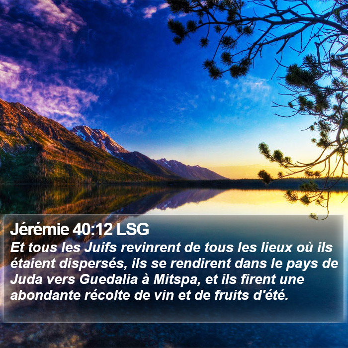 Jérémie 40:12 LSG Bible Study