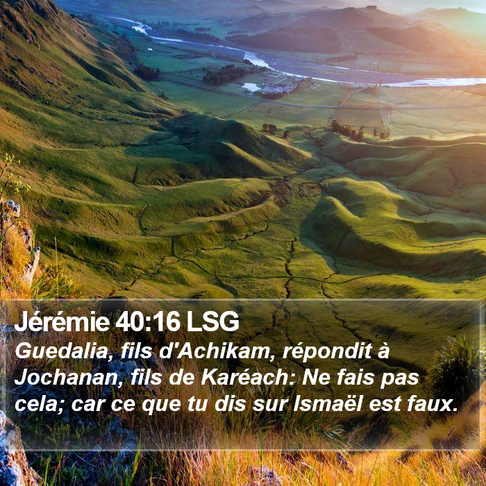 Jérémie 40:16 LSG Bible Study