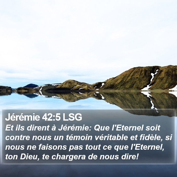 Jérémie 42:5 LSG Bible Study