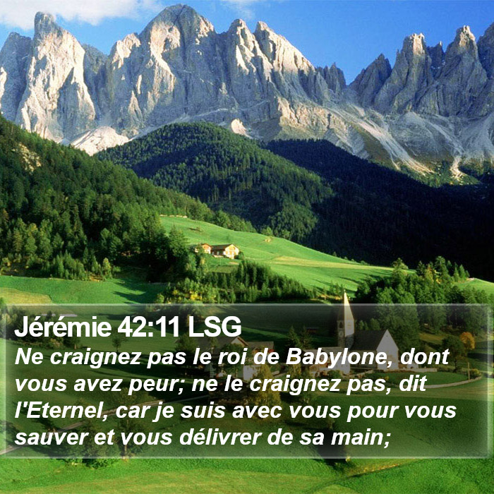 Jérémie 42:11 LSG Bible Study