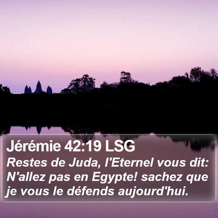 Jérémie 42:19 LSG Bible Study