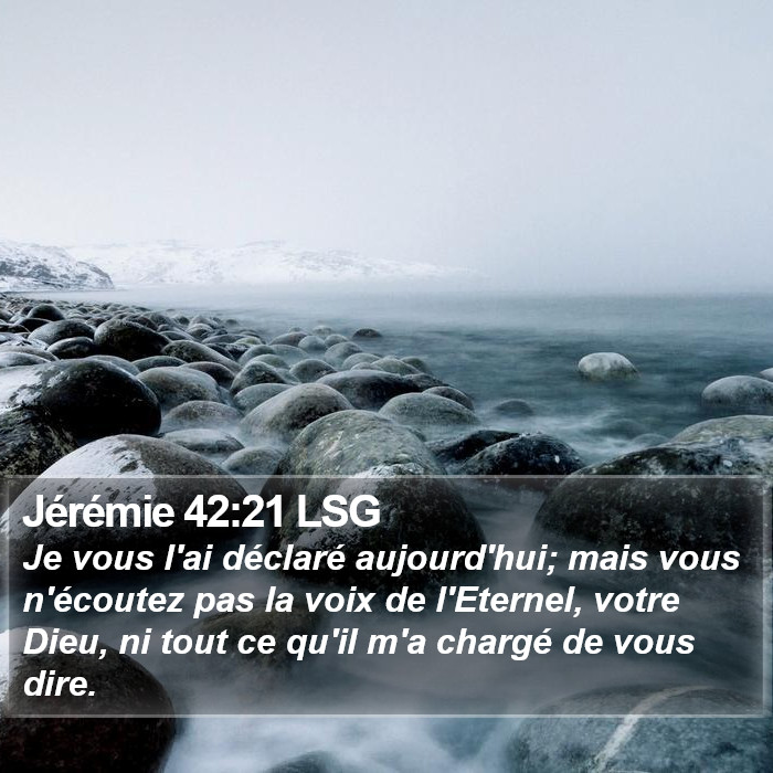 Jérémie 42:21 LSG Bible Study