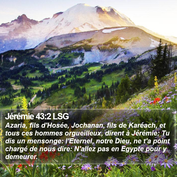 Jérémie 43:2 LSG Bible Study