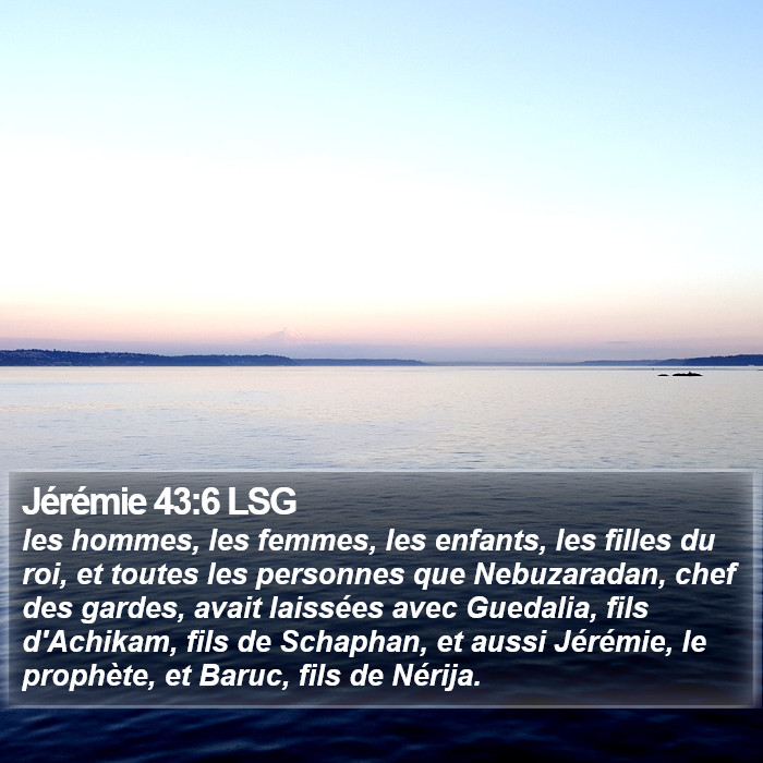 Jérémie 43:6 LSG Bible Study