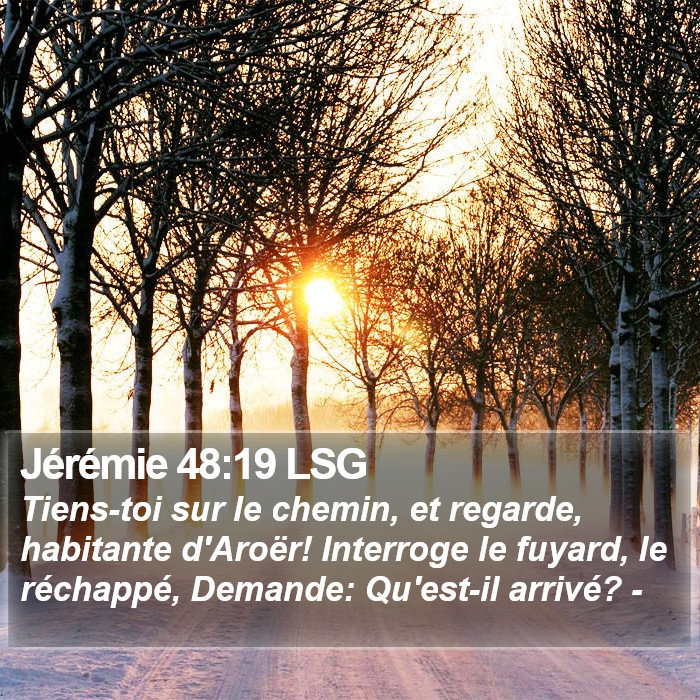 Jérémie 48:19 LSG Bible Study