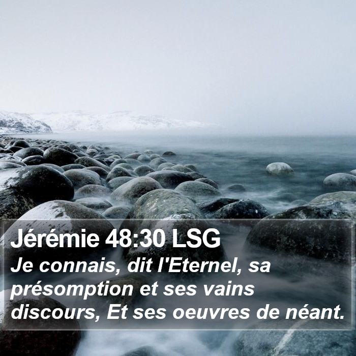 Jérémie 48:30 LSG Bible Study