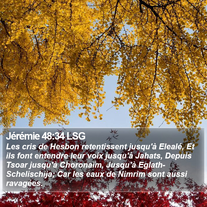 Jérémie 48:34 LSG Bible Study