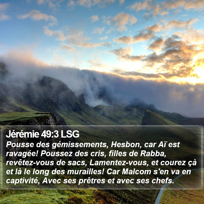 Jérémie 49:3 LSG Bible Study