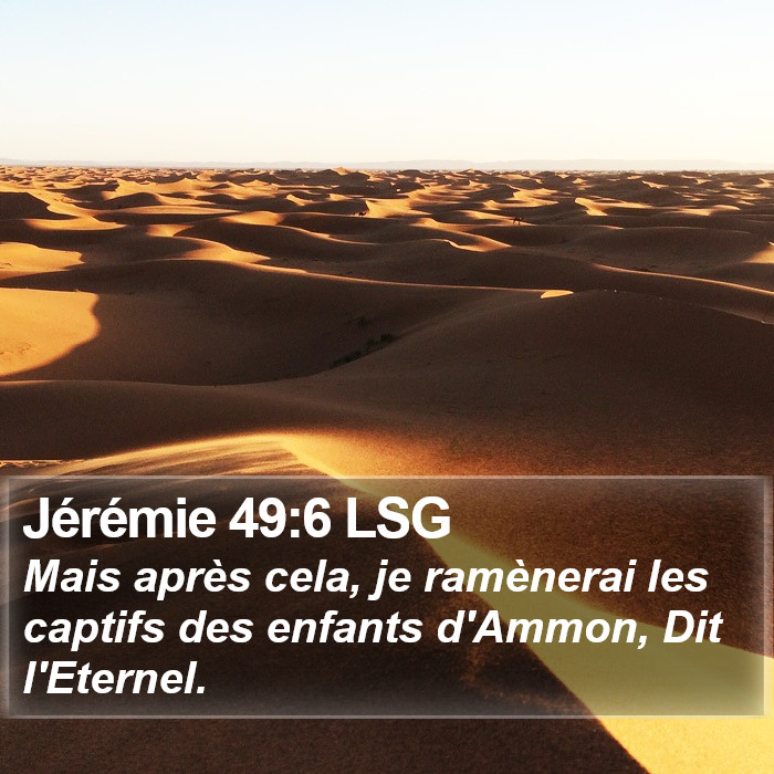 Jérémie 49:6 LSG Bible Study