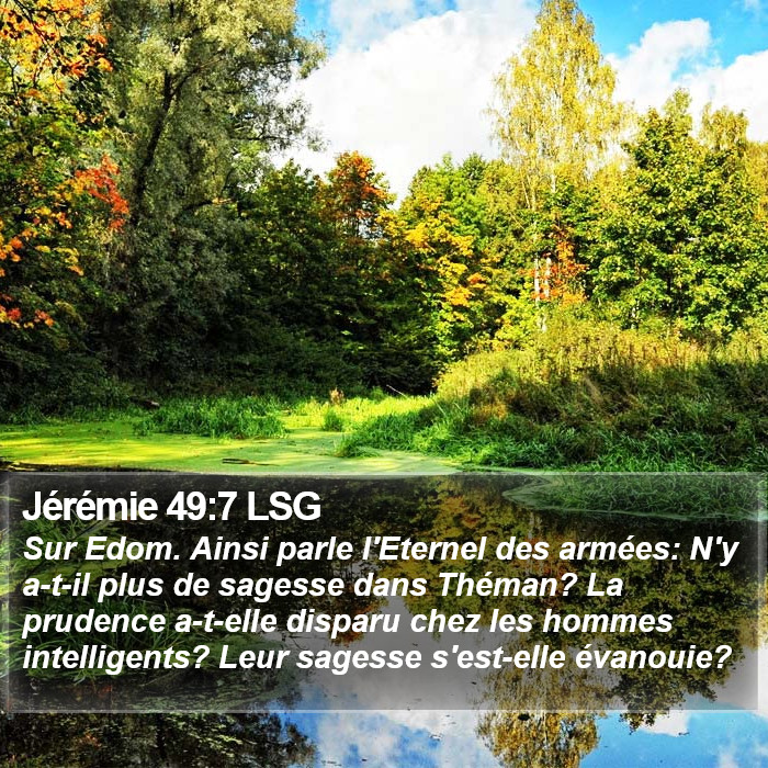 Jérémie 49:7 LSG Bible Study