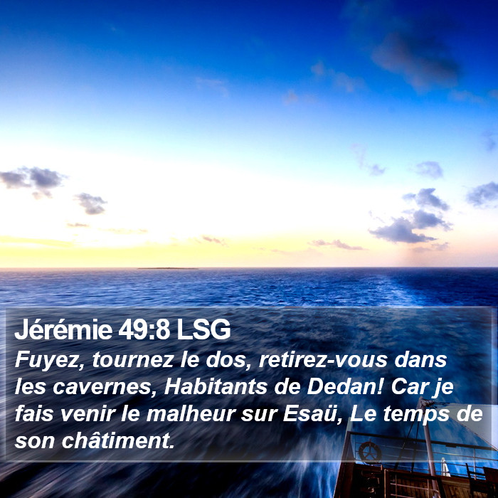 Jérémie 49:8 LSG Bible Study