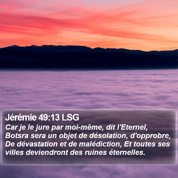 Jérémie 49:13 LSG Bible Study