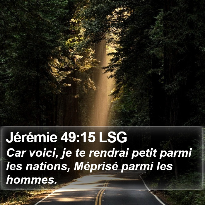 Jérémie 49:15 LSG Bible Study