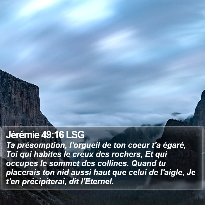 Jérémie 49:16 LSG Bible Study