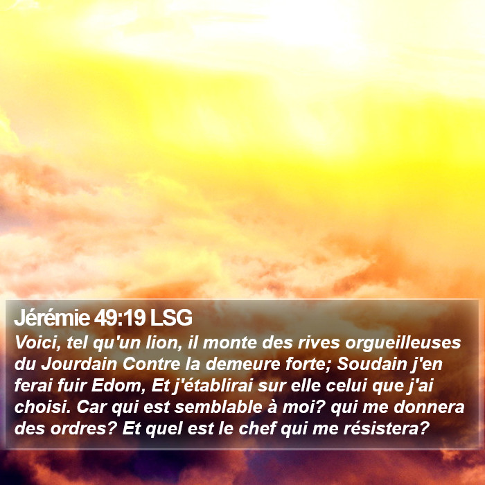 Jérémie 49:19 LSG Bible Study