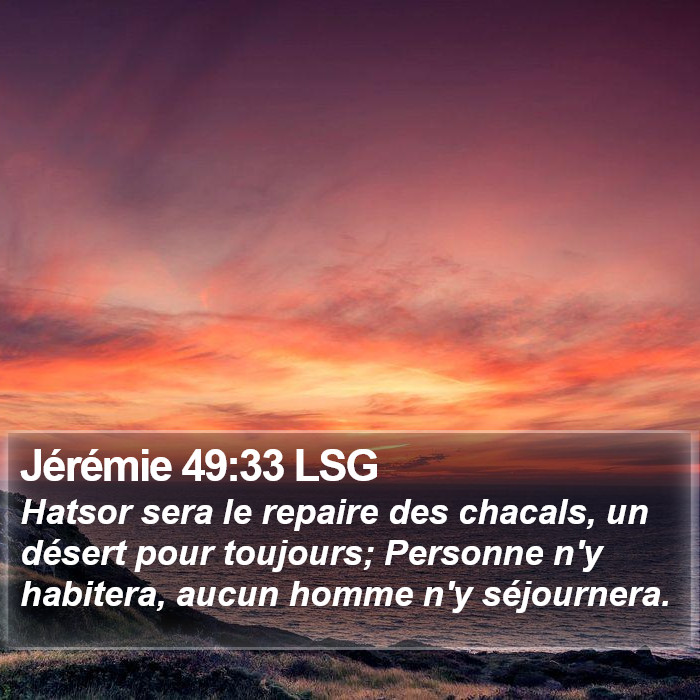 Jérémie 49:33 LSG Bible Study