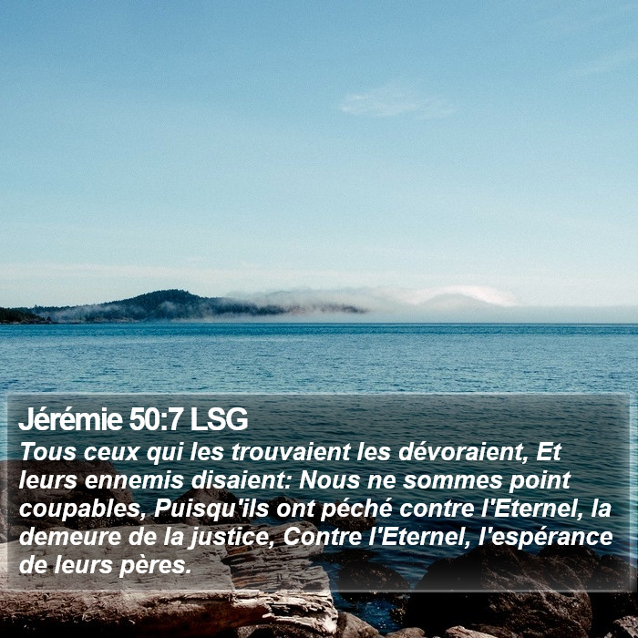 Jérémie 50:7 LSG Bible Study