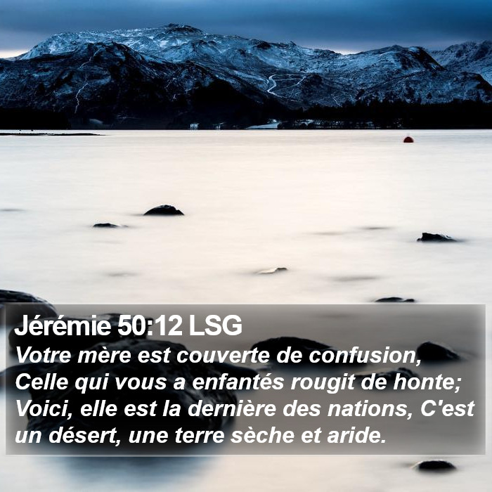 Jérémie 50:12 LSG Bible Study