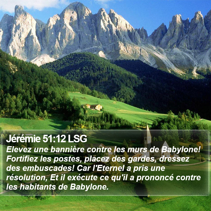 Jérémie 51:12 LSG Bible Study