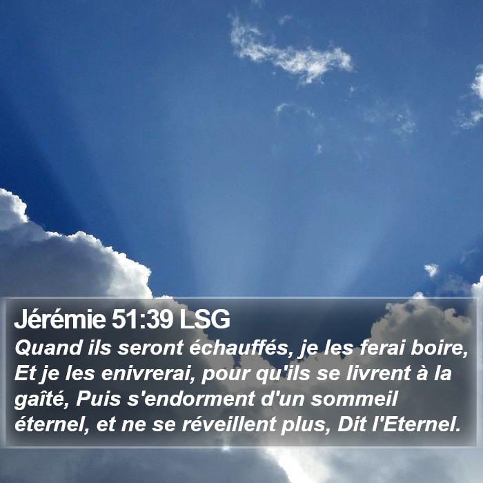 Jérémie 51:39 LSG Bible Study