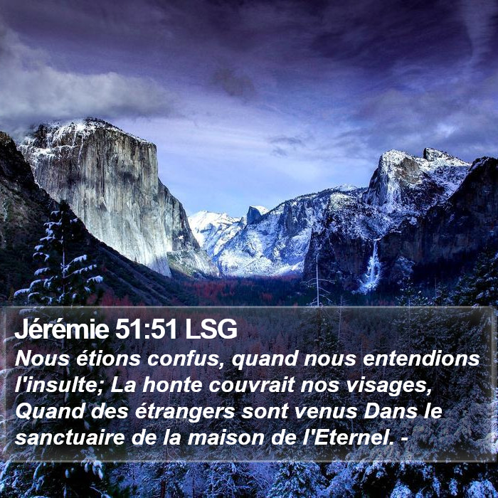 Jérémie 51:51 LSG Bible Study