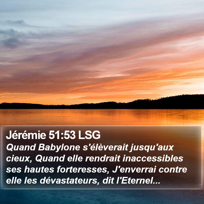 Jérémie 51:53 LSG Bible Study