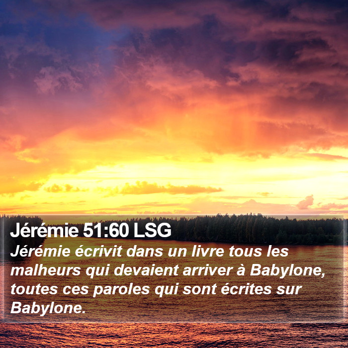 Jérémie 51:60 LSG Bible Study