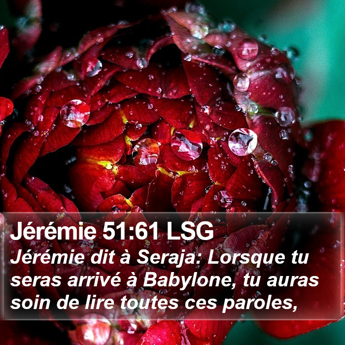 Jérémie 51:61 LSG Bible Study