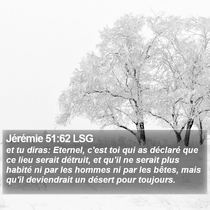 Jérémie 51:62 LSG Bible Study