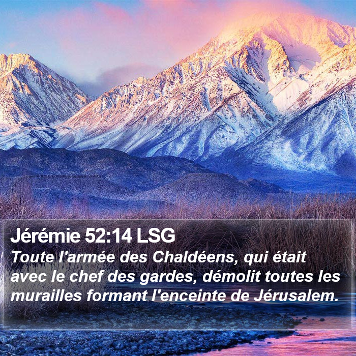 Jérémie 52:14 LSG Bible Study