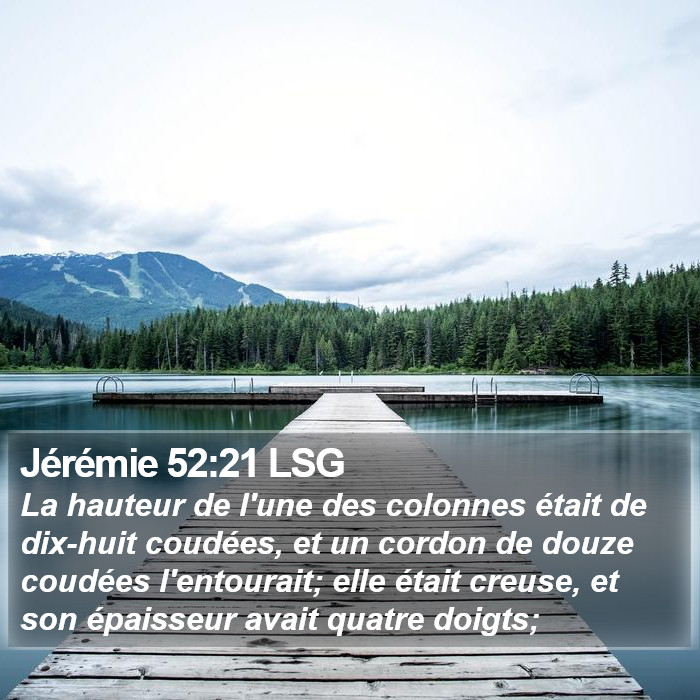 Jérémie 52:21 LSG Bible Study