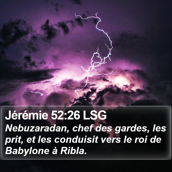 Jérémie 52:26 LSG Bible Study