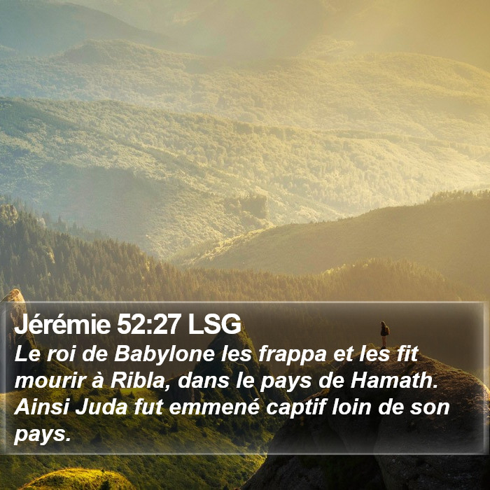 Jérémie 52:27 LSG Bible Study