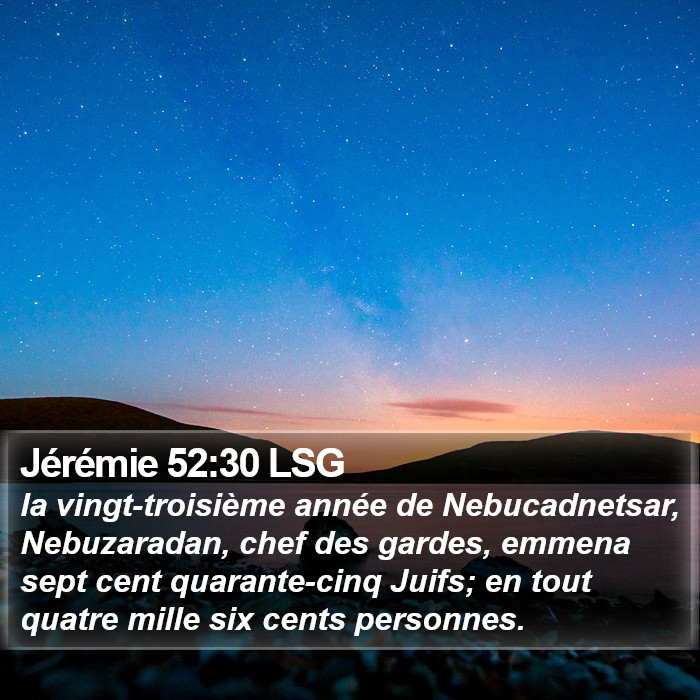 Jérémie 52:30 LSG Bible Study