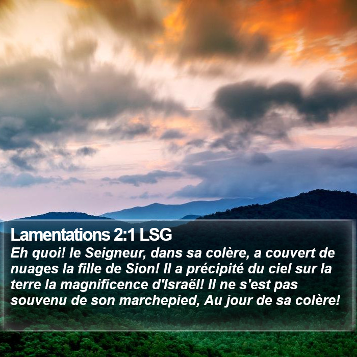 Lamentations 2:1 LSG Bible Study