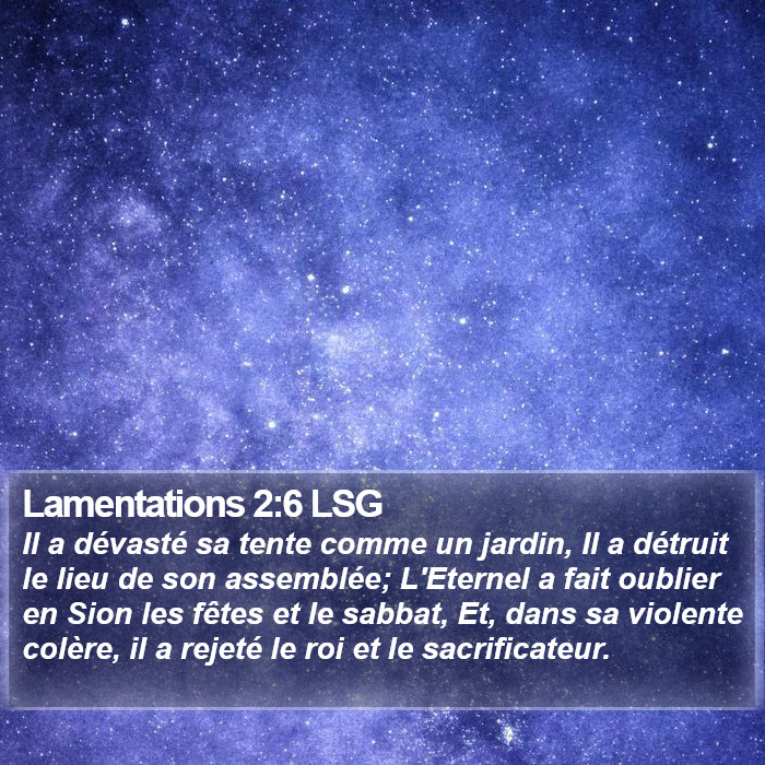 Lamentations 2:6 LSG Bible Study