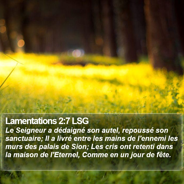 Lamentations 2:7 LSG Bible Study