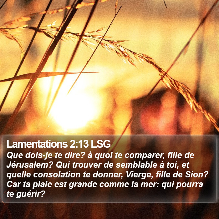 Lamentations 2:13 LSG Bible Study