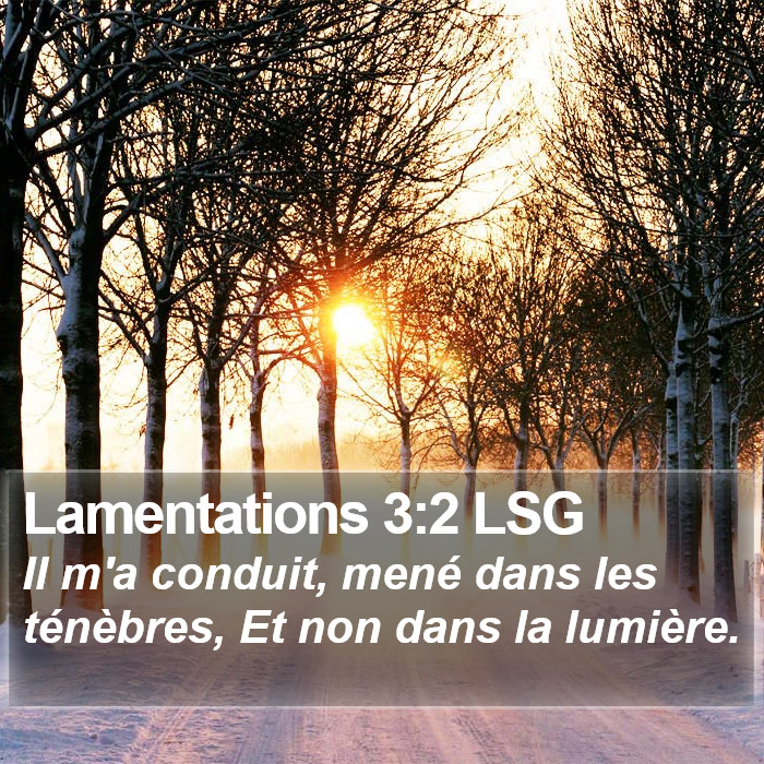 Lamentations 3:2 LSG Bible Study