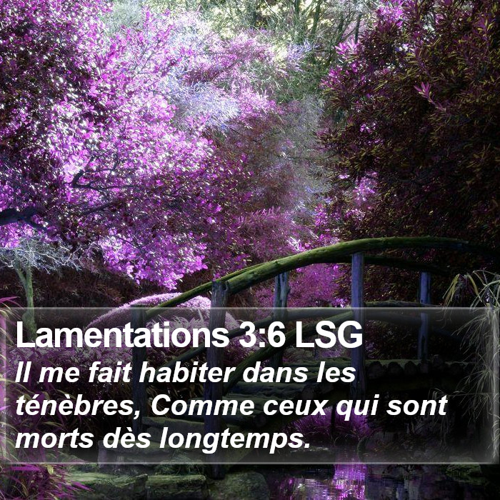 Lamentations 3:6 LSG Bible Study