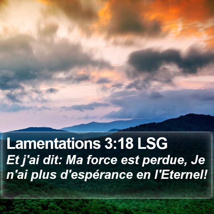 Lamentations 3:18 LSG Bible Study