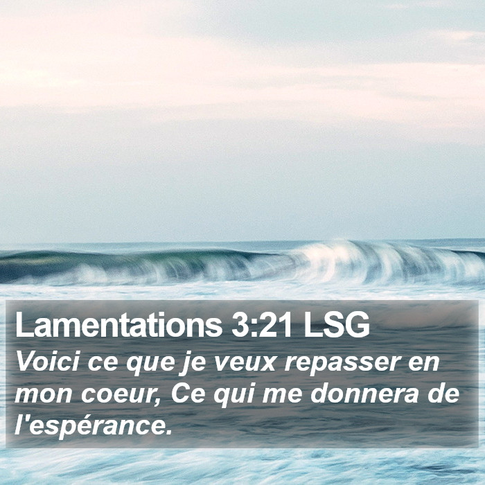 Lamentations 3:21 LSG Bible Study
