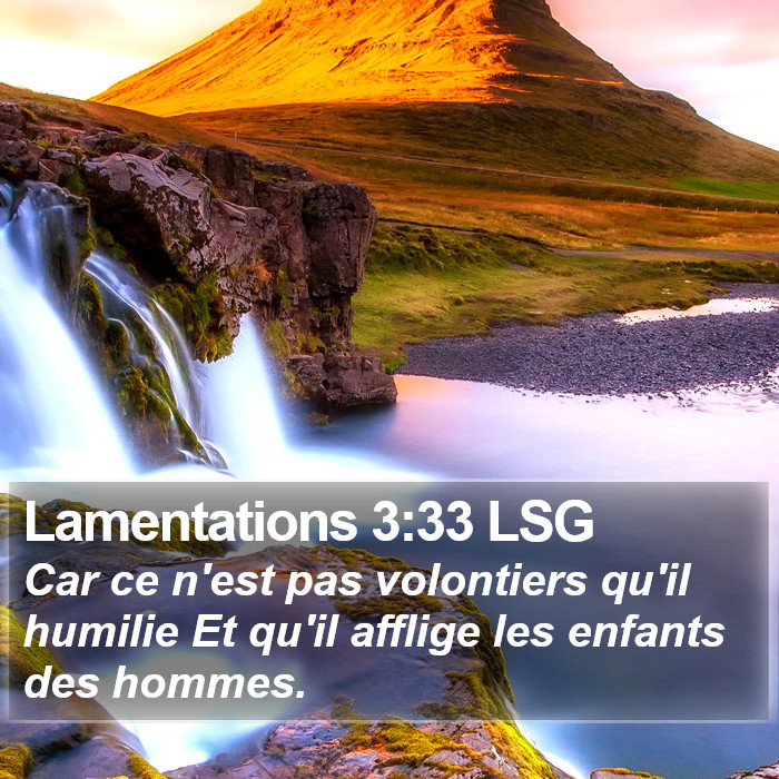 Lamentations 3:33 LSG Bible Study