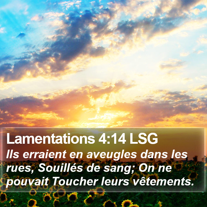 Lamentations 4:14 LSG Bible Study