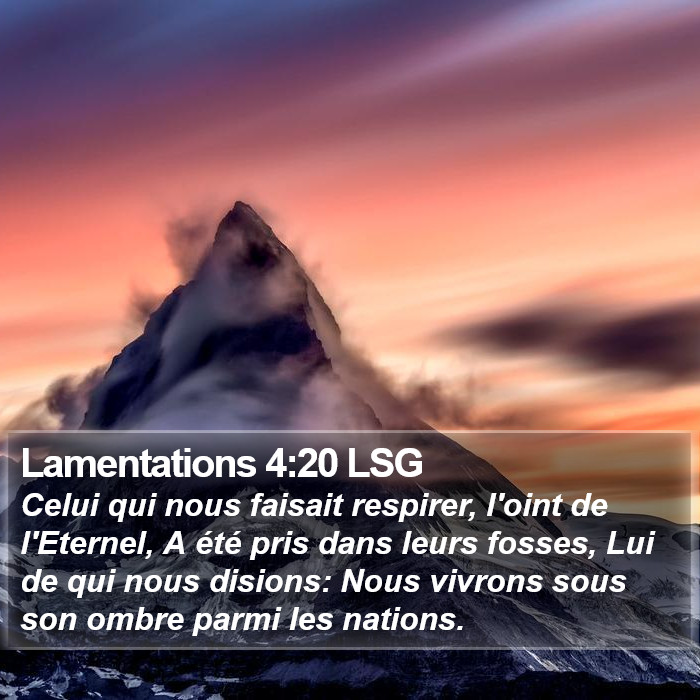 Lamentations 4:20 LSG Bible Study